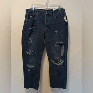 NWT Old Navy high rise slouchy straight crop distressed modern contemporary